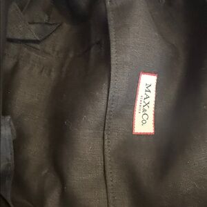Max & Co. Black Linen Blazer Size 8